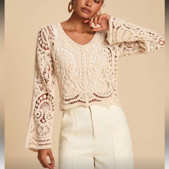 Tops - Elegant Cream Lace Top